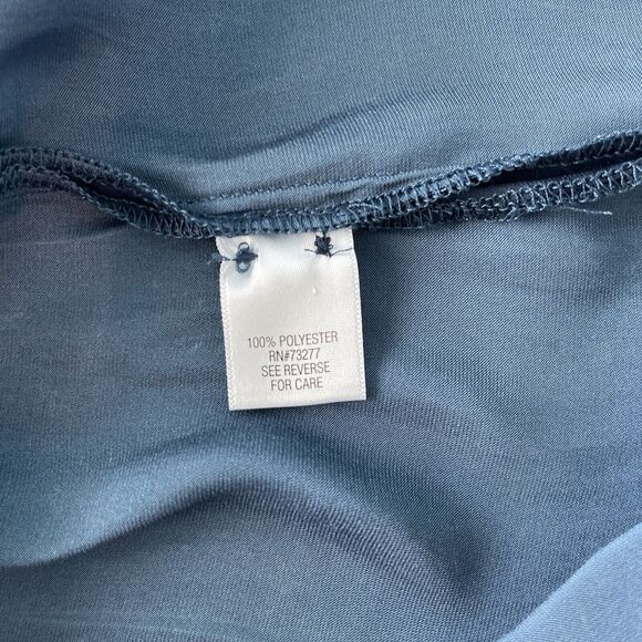 Simply Vera Vera Wang Sleeveless Blouse, Hi-Lo Hem, Sheer Accents-XL, Cadet Blue - Picture 10 of 13